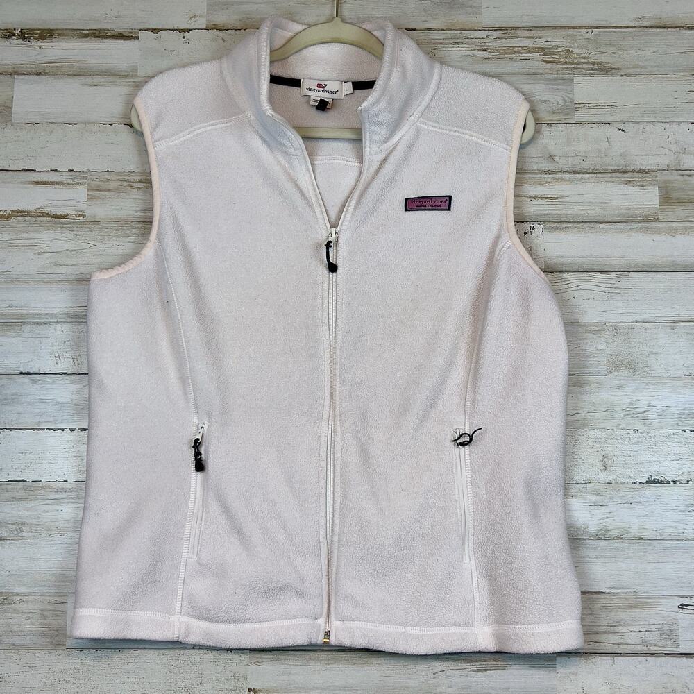 Vineyard Vines Womens Fleece Vest Large Marthas Vineyard EUC